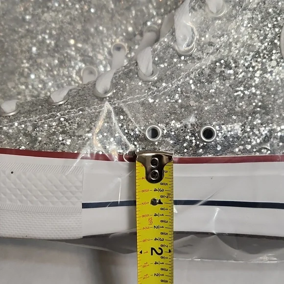 Converse CTAS Lift Platform Glitter Hightop Sneakers (w size 9.5) - Picture 15 of 15